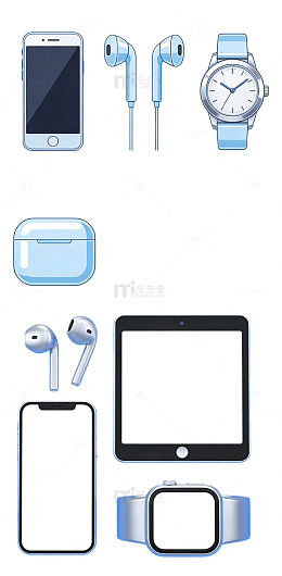 电子 数码 卡通元素