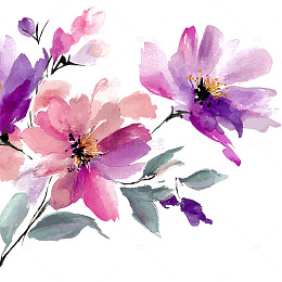 梦幻水彩花海绽放奇迹