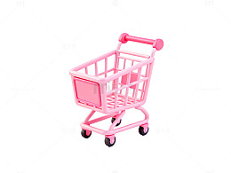 粉色迷你购物车模型玩具