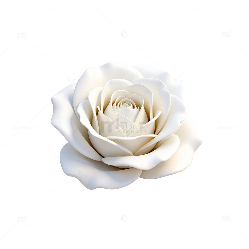 纯白玫瑰花特写素材