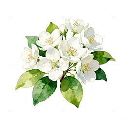水墨茉莉花插画