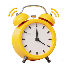 卡通黄色闹钟设计元素