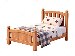 儿童房实木床模型