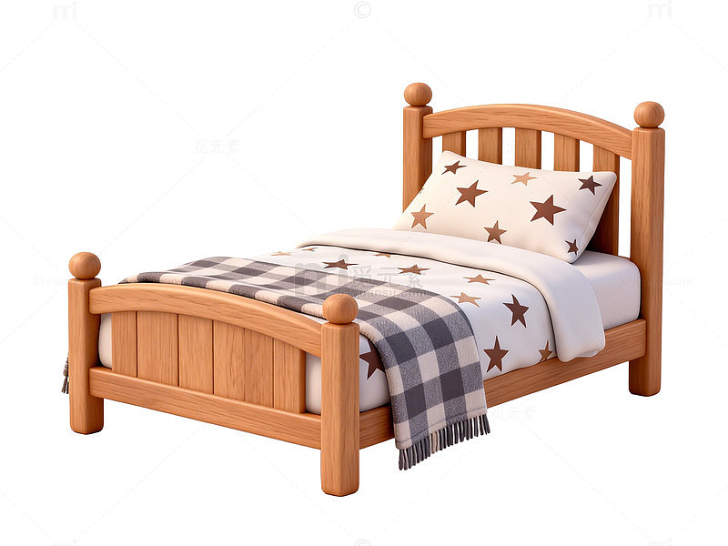 儿童房实木床模型