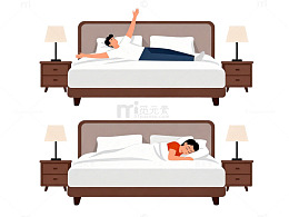 卡通风睡眠场景插画