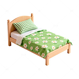 木质单人床模型玩具