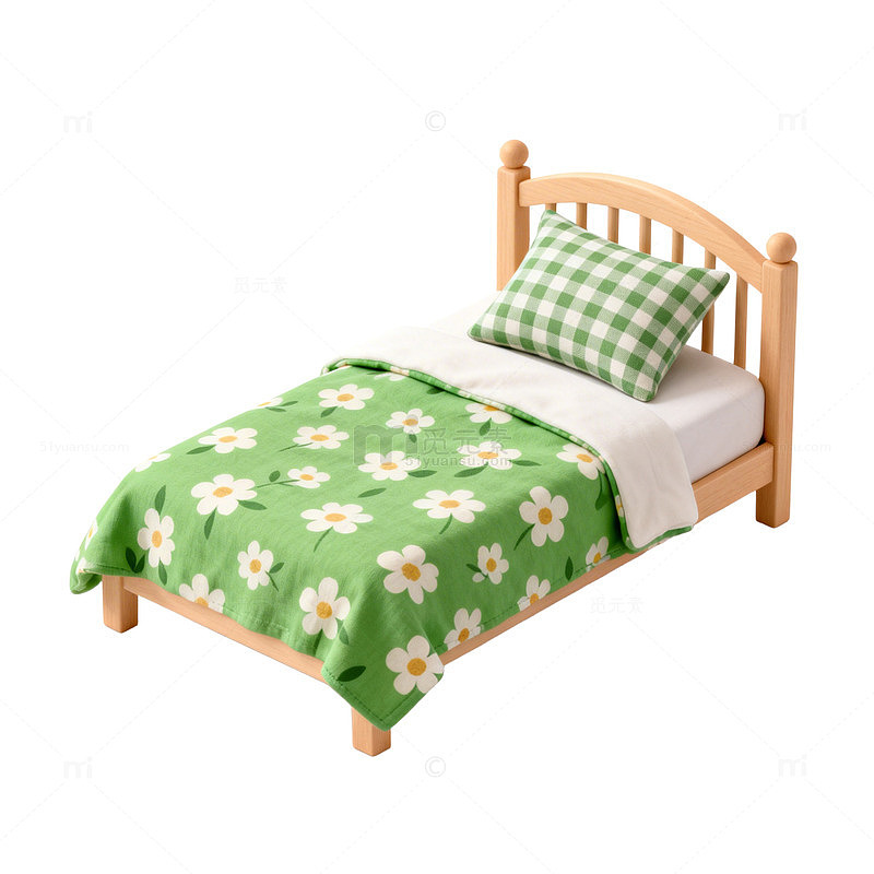 简约儿童床模型玩具素材