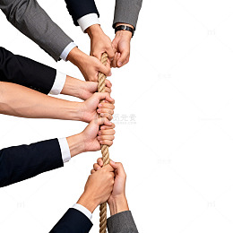 团队合作拉绳前进