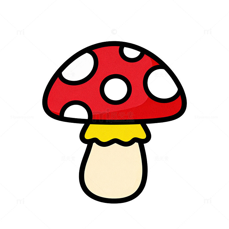 卡通红蘑菇图案素材