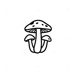 简笔画风格蘑菇插画设计素材