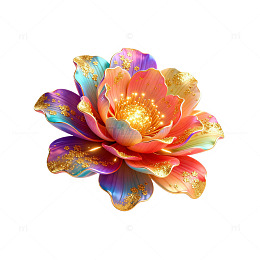 绚丽多彩梦幻花朵艺术插图