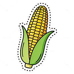 卡通风格玉米插画设计元素