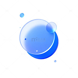 蓝色气泡抽象图案设计素材