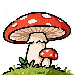 卡通风格蘑菇插画素材