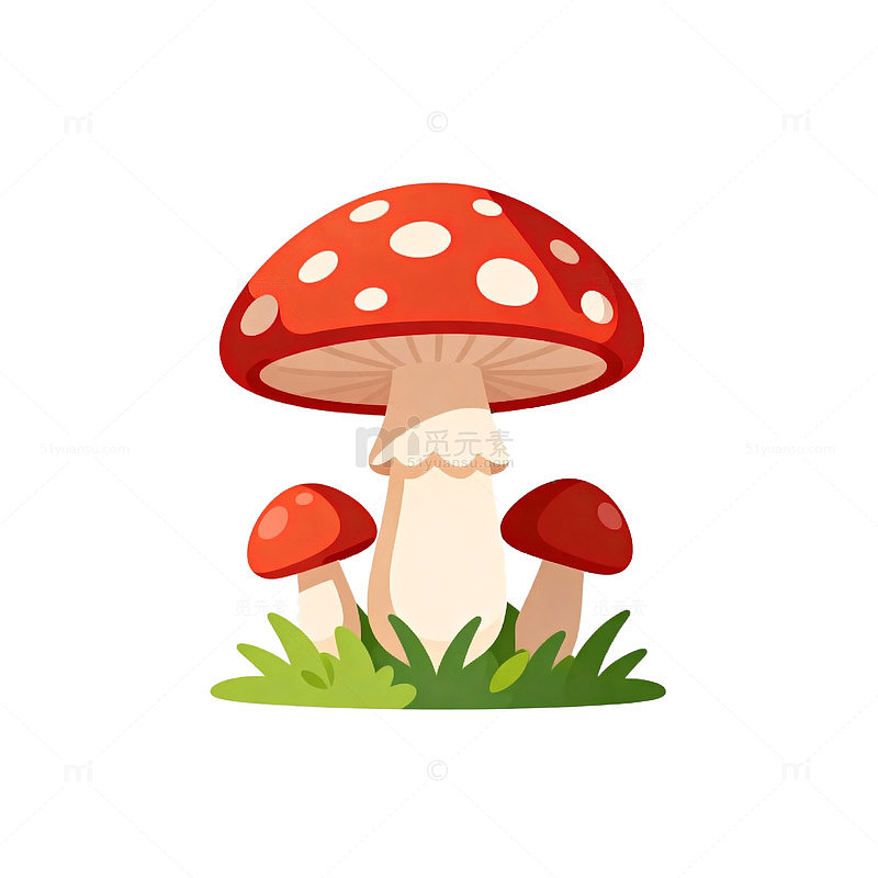 卡通蘑菇插画设计元素