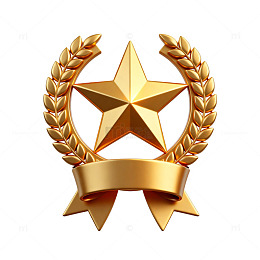 金色奖章荣誉徽章设计元素