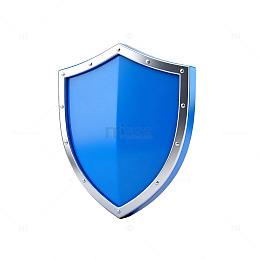 蓝色盾牌防护象征