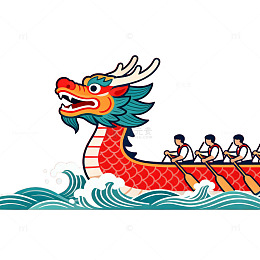 龙舟插画传统文化元素