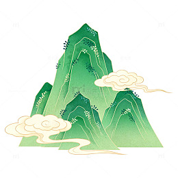 古风山水画云彩装饰图案
