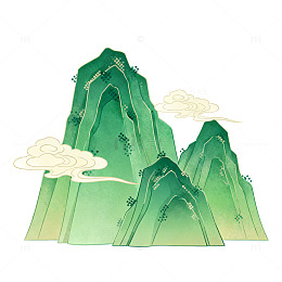 水墨山水画山景艺术插画