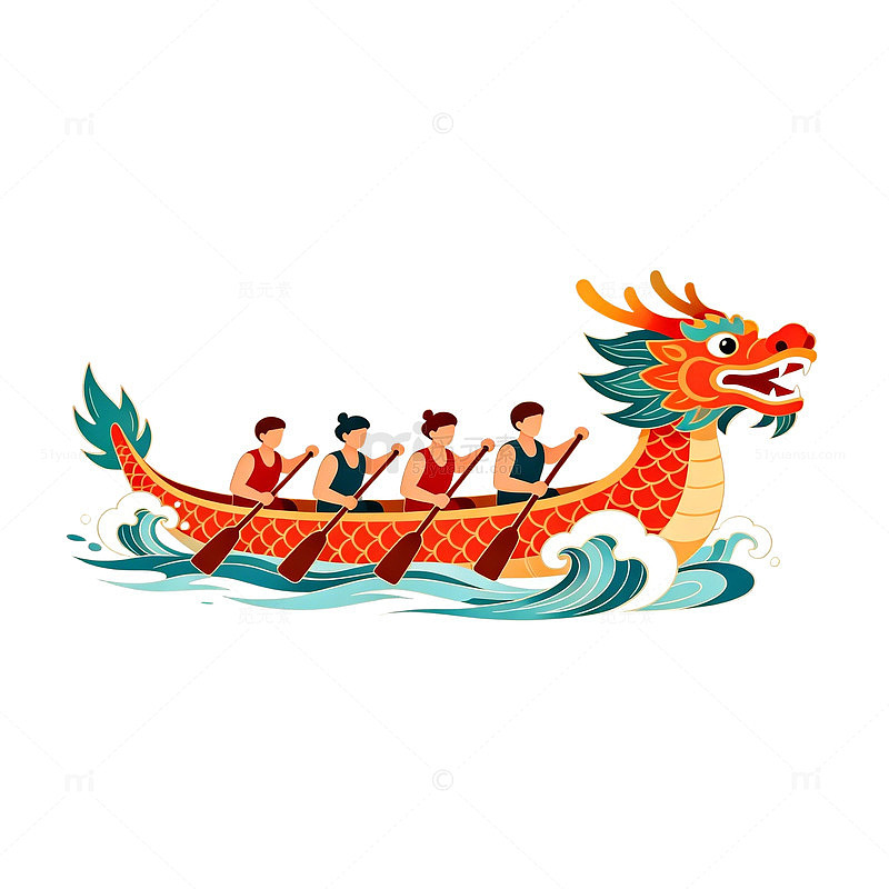 龙舟竞技插画图案