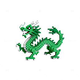 像素艺术中国龙三维模型