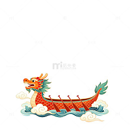 传统龙舟节日装饰元素插画
