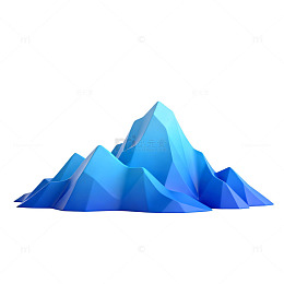 蓝色抽象山峰艺术矢量图