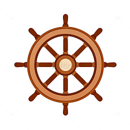 海洋主题船舵装饰插画