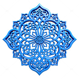 蓝色花纹装饰图案设计素材