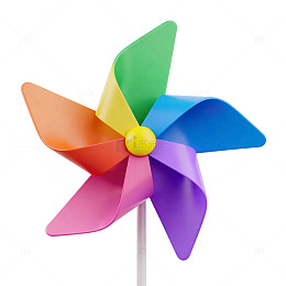 彩虹色彩风车玩具