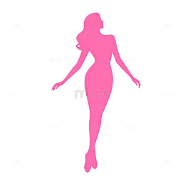 粉色女性剪影矢量设计素材