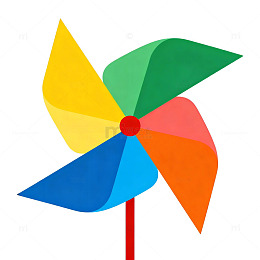 彩色风车卡通设计元素