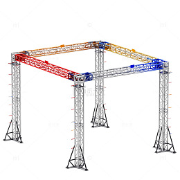 彩色钢结构桁架建筑模型