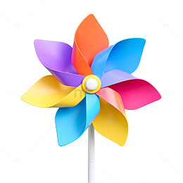 彩虹风车草地风景装饰