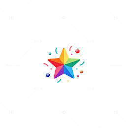 彩虹星彩装饰图案设计