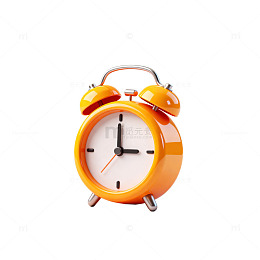 橙黄色闹钟静物