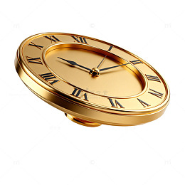 金色古典时钟奢华装饰素材