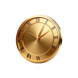 金色圆形罗马数字时钟
