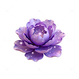 梦幻紫色花朵插画