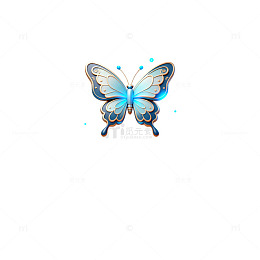 蓝色梦幻蝴蝶图案