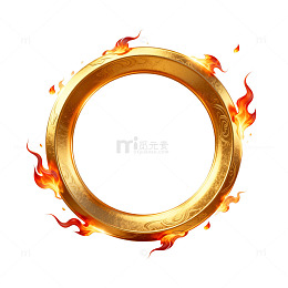 【标题】金环火焰魔法装饰图案