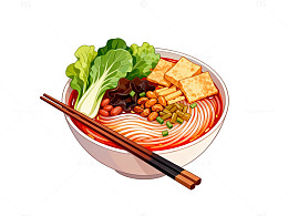 插画风格螺蛳粉美食设计素材