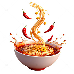 动感面食美食插画设计素材