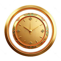 金色奢华圆形钟表装饰素材