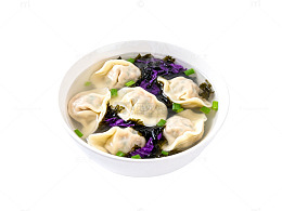 白色碗装饺子汤美食