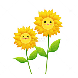 向日葵卡通插画