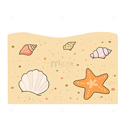 沙滩贝壳沙子元素