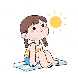 夏季晒太阳元素