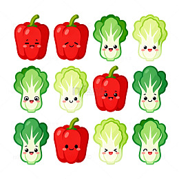 可爱蔬菜卡通插画合集